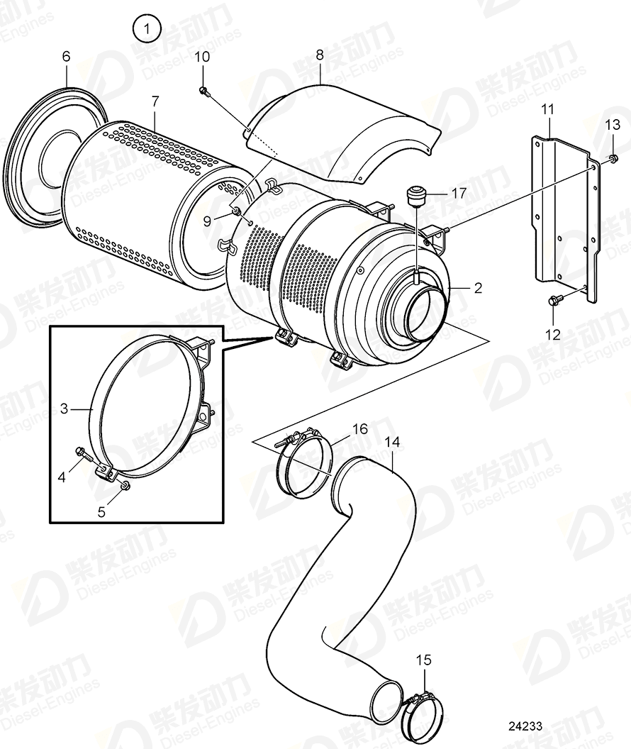 volvo penta Pipe connection 3847798 Drawing